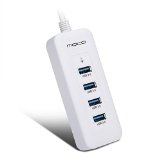 MoKo Protable 4 Port USB 30 Superspeed Hub For Macbook Air Surface Pro and Windows 8 Tablet  4 Port Compact Bus-Powered Built-in 146 Cable  White