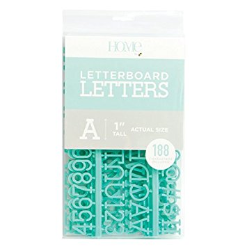 American Crafts 188 Piece 1 inch Letter Pack Die Cuts with a View Letterboards, 1", Teal
