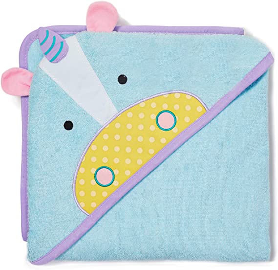 Skip Hop Baby Hooded Towel, 100% Cotton French Terry, Unicorn