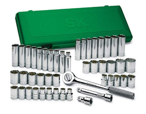 SK 4147 Super Set 47 Piece 1/2-Inch Drive 12 Point Standard and Deep Socket Set with 19 Piece 1/2-Inch to 1-1/8-Inch and 18 Piece 10-Millimeter to 19-Millimeter Socket Assortments
