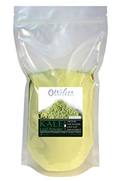 Wilson Naturals Organic Kale Powder Superfood (Non-GMO) - Natural Carotenoids, Omega-3s & No Additives/Fillers – Pure Kale Vegetable Extract for Shakes and Smoothies 454 grams (227 Servings)