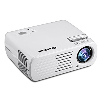 Excelvan 2600 Lumens Mini LED Multimedia LCD Home Cinema Theater Projector Support 3D Effect(White)