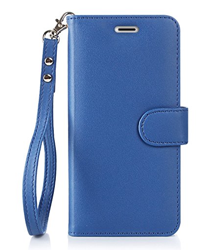 iPhone 7 Plus Case, iPhone 8 Plus Case, FYY [Kickstand Feature] Flip Folio Leather Wallet Case with ID&Credit Card Pockets for Apple iPhone 8/7 Plus (5.5 inch) Navy