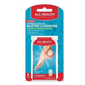 All Health Extreme Hydrocolloid Gel Blister Cushion Bandages, 1.65 in x 2.67 in, 10 ct | Long Lasting Protection Against Rubbing and Friction for Blisters, 5 Count
