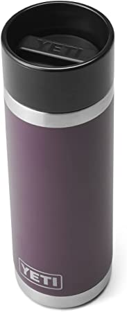 YETI Rambler 18 oz Bottle, Stainless Steel, Vacuum Insulated, with Hot Shot Cap, Nordic Purple