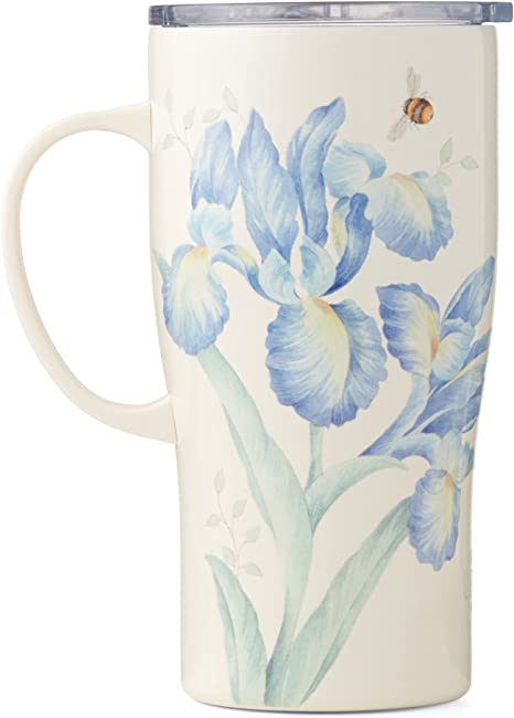 Lenox 895735 Butterfly Meadow Blue Flowers Stainless Steel Car Coffee Mug