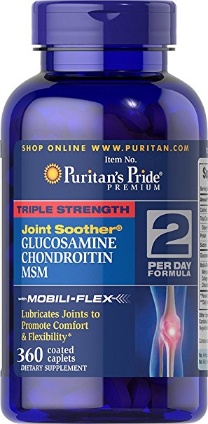 Puritan's Pride Triple Strength Glucosamine, Chondroitin & MSM Joint Soother-360 Caplets