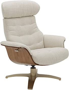 Amazon Brand – Rivet Olander Mid-Century Modern Recliner Chair with a Swivel Base, 31.1"W, Stucco