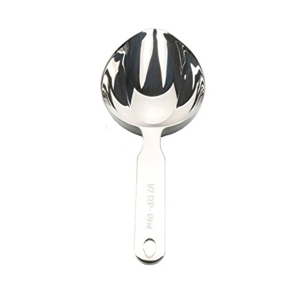 RSVP Endurance Stainless Steel Oval 1/2 Cup Measuring Scoop