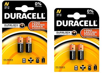 Duracell MN9100/E90/LR1 Medical Battery 1.5 V Card 2 Size N - 2 Count, 2 Pack - 4 Batteries Total