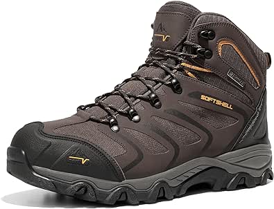 NORTIV 8 Men's Ankle High Waterproof Hiking Boots Outdoor Lightweight Shoes Trekking Trails Armadillo