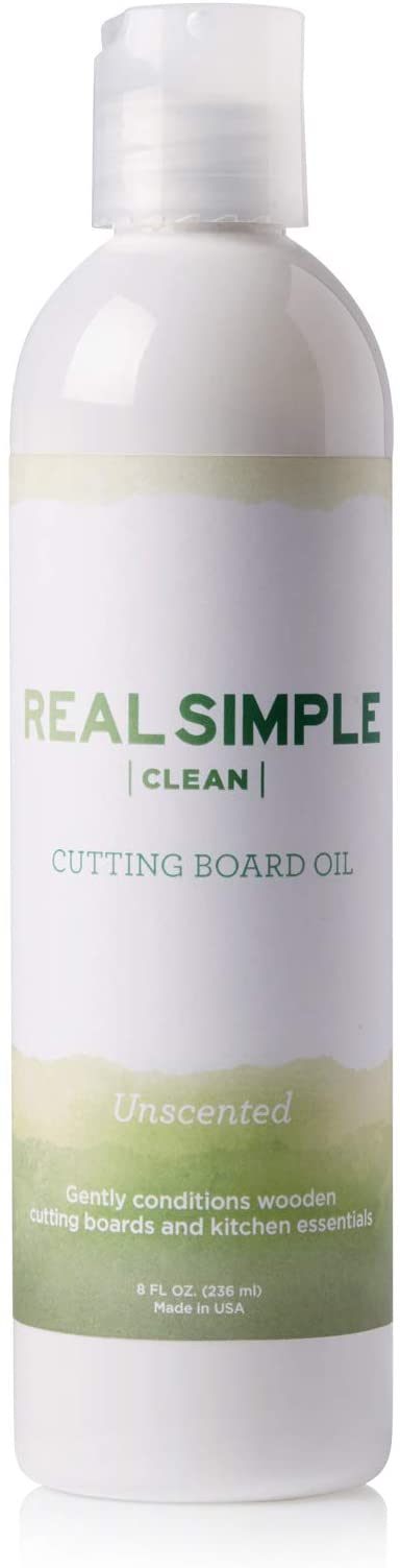 Real Simple Clean 100% Food Grade Mineral Oil, for Cutting Boards, Butcher Blocks, and Kitchen Essentials, Made in USA and Not Tested on Animals, Unscented, 8 oz