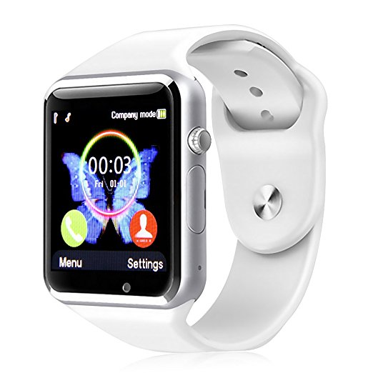 Padgene New GSM Bluetooth Smart Watch with Camera for Samsung S5 / Note 2 / 3 / 4, Nexus 6, Htc, Sony and Other Android Smartphones (White)