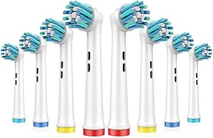 Upgraded Acoss Action Electric Toothbrush Headd Specially Designed for PRO1000-16° Cross Bristles&Amazing Cleaning Effect Toothbrush Heads Suitable for Deep Cleaning People(8PCS) 2