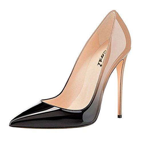 VOCOSI Pointy toe Pumps For Women,Patent Gradient High Heels Usual Formal Dress Shoes