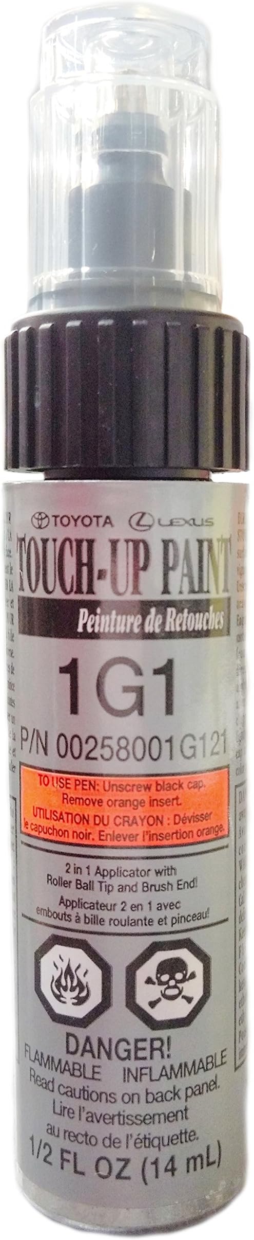 Toyota Genuine 00258-001G1-21 Silver Metallic Tungsten Touch-Up Paint Pen (.5 fl oz, 14 ml)