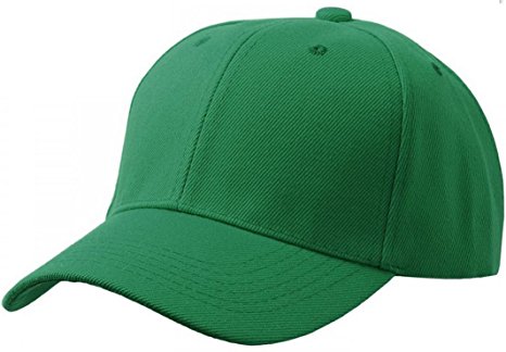 Maxxilano Men's Plain Baseball Cap Velcro Adjustable Curved Visor Hat