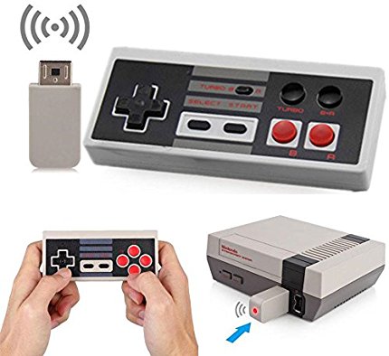Wireless NES Mini Classic Rechargeable Controller,NES Wireless Gamepad For Nintendo Mini NES Classic Edition, Wireless Joypad & Gamepads Controller (Nintendo Entertainment System)