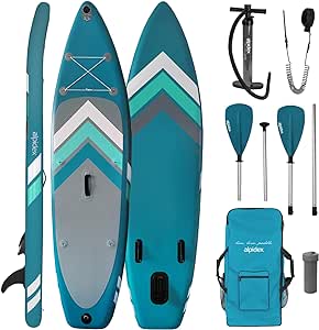 ALPIDEX Stand Up Paddle Board 305x76x15 cm Sup Planche Gonflable iSup Sac à Dos Pagaie Pompe à Double Action Laisse Max. 150 kg