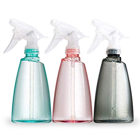Empty Plastic Spray Bottles(3 pack)–17oz Spray Bottle, Squirt Bottle, Plastic Spray Bottles for Cleaning Solutions, Hair, Essential Oil, Plants, Refillable Sprayer with Mist and Stream Mode