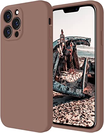 Cordking Designed for iPhone 13 Pro Case, Silicone Full Cover [Enhanced Camera Protection] Shockproof Protective Phone Case with [Soft Anti-Scratch Microfiber Lining], 6.1 inch, Light Brown