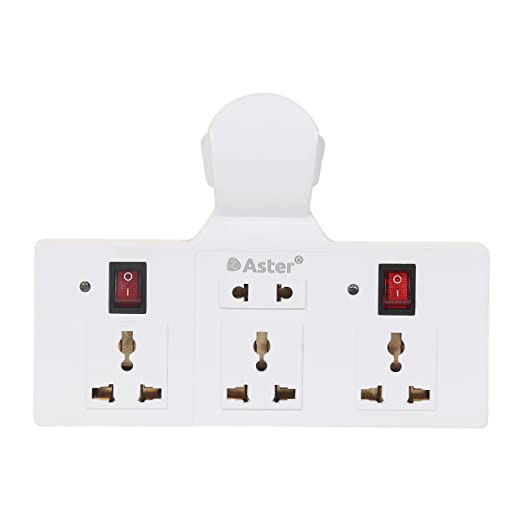 Aster EX3002 4 Universal Multi Plug Socket Extension Board/Power Adapter with LED Switches and Fuse Surge & Short Circuit Protection (EX3002)
