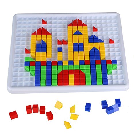 YIXIN 420 Pieces Mosaic Puzzle Intellect Toy Pegboard Jigsaw Puzzle Block Building Game for Kids Kindergarten Educational Toys for kid over 3 years old