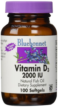 Bluebonnet Vitamin D3 2000 IU Vegetable Capsules 100 Count