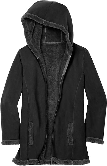 totes Womens Fleece Zip Up Jacket Hooded Sherpa Lined Fleece Jacket Teddy Coat