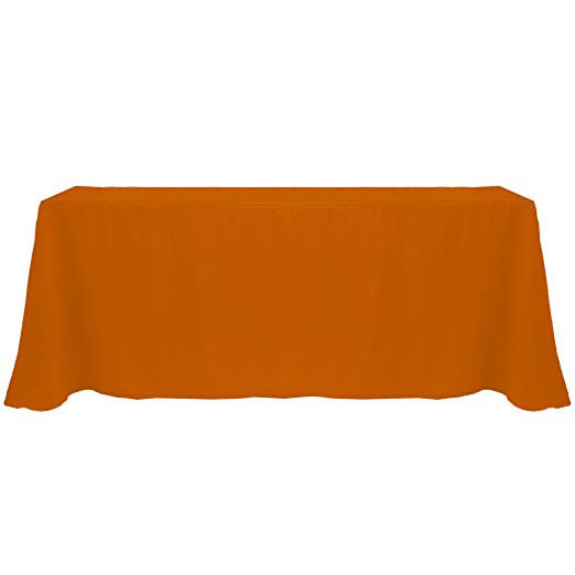 Ultimate Textile 90 x 132-Inch Rectangular Polyester Linen Thanksgiving Tablecloth Burnt Orange
