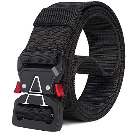Tactical Belt,1.5 Inch No Holes Quick Release Heavy Duty Tactical Belt for Men and Women-Tactical Belt for Cargo Pants