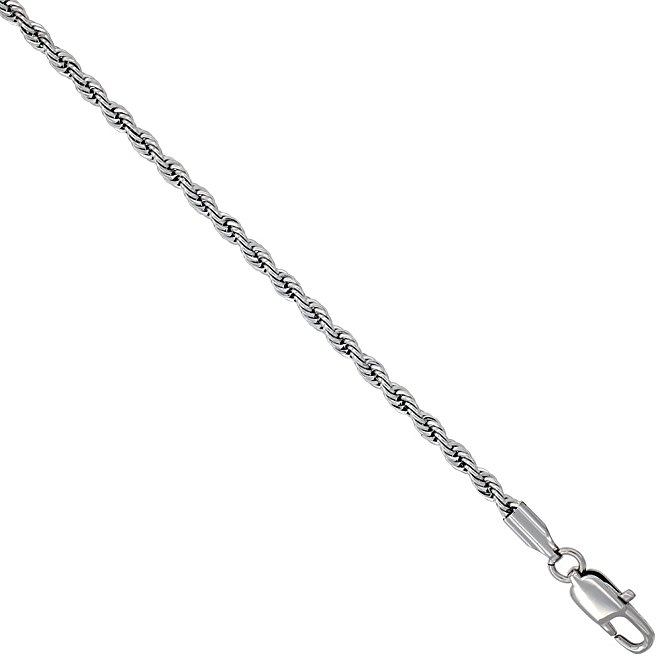 Surgical Steel Rope Chain 1/8 inch wide, available sizes 16, 18, 20, 24, 30 inch