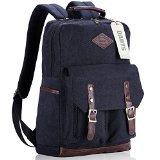 DAOTS Vintage Canvas Laptop Backpack Rucksack for College School Travel Daypack 1-Year Warranty
