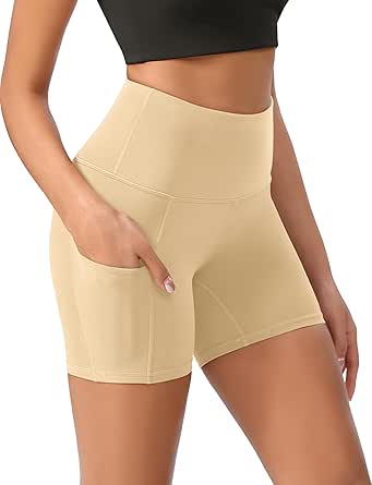 ODODOS Women's Tummy Control Yoga Shorts 2.0 with Pockets High Waist Athletic Workout Shorts-5" / 8" / 10" Inseam