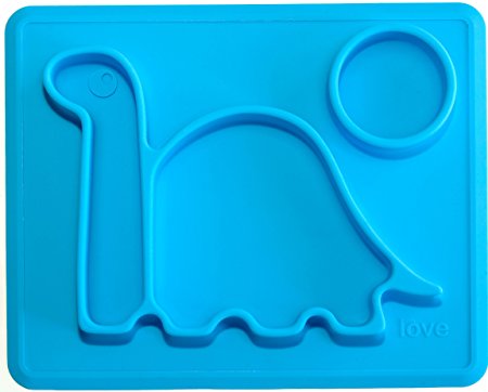 Lilly’s Love Premium Toddler Plates - For Kids! " THE DINO PAD" From Freezer to Microwave to Table. This Toddler Dinosaur Silicone Plate Fits in a Ziplock Bag, Making It the BEST Silicone Place Mat