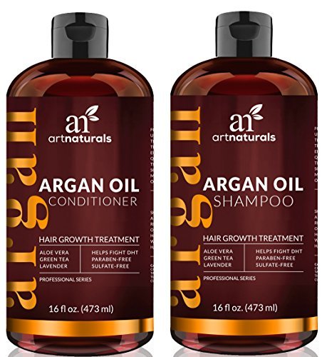 ArtNaturals Moroccan Argan Oil Hair Loss Shampoo & Conditioner Set - Hair Regrowth (2x16Oz) Sulfate Free- Treatment for Hair Loss, Thinning Hair & Hair Growth, Men & Women- Made W/ Organic Ingredients