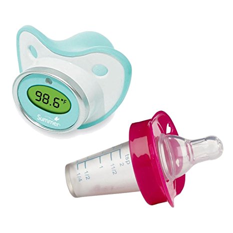 Munchkin The Medicator Pacifier Medicine Dispenser with Summer Infant Pacifier Thermometer, Pink