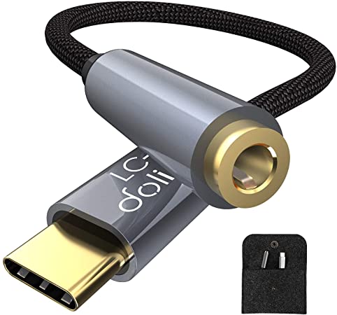 USB C to 3.5MM, Pixel 4 Headphone Adapter, USB C Headphone Adapter, Nylon Cable DAC Adapter Compatible with Note 10, iPad Pro, HTC U11 (USB C to Headphone Jack - 1PC)