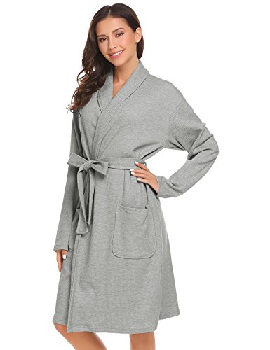 L'amore Womens Bathrobe Spa Hotel Kimono Cotton Robe Lounge Sleepwear
