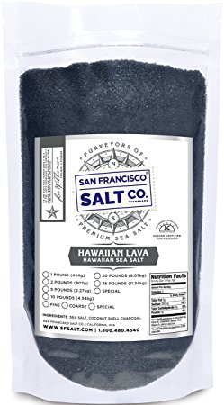 Hawaiian Black Lava Salt (2lb bag Fine Grain)