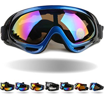 Tactical Windproof Cycling Googles Uv400 Motorcycle Ski Snowboard Goggles Eyewear Sports Protective Safety Glasses with Extra Long Adjustable Strap