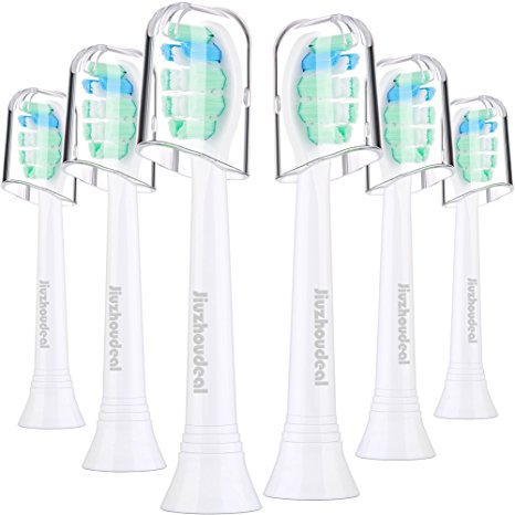 Jiuzhoudeal Replacement Toothbrush Heads for Philips Sonicare HX9024/30 Plaque Control Refill for DiamondClean FlexCare HealthyWhite Essence  2 Series Plaque Control 3 Series Gum Health 6 Count
