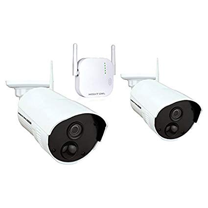 Night Owl Security 4 Channel 1080p HD Wireless Gateway with 16GB microSD Card and 2 Indoor/Outdoor Cameras, White (WG4-2OU-16SD-B)