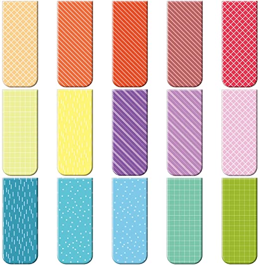 30 Pieces Magnetic Bookmarks Magnetic Page Markers Assorted Bookmarks Set for Student Stationery Present Magnet Bookmarks Clips (Vibrate Color)