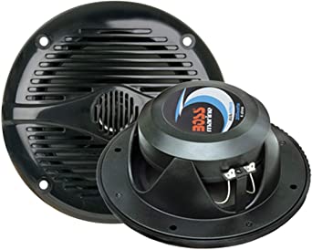 BOSS Audio Systems MR50B Marine Speakers - Weatherproof, 150 Watts of Power Per Pair, 75 Watts Each, 5.25”, Full Range, 2 Way, Sold in Pairs