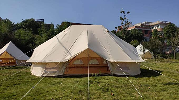 Dream House Large Waterproof Cotton Canvas Glamping Twin Emperor Bell Tent for 10~12 Person Campsite Hotel Tent
