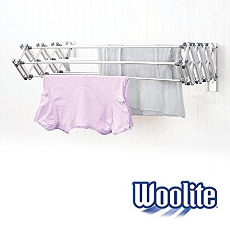 Woolite Never Rust Aluminum Foldable Drying Clothes Rack- Wall Mount 27"W