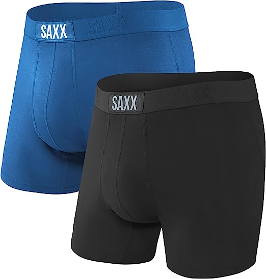 Saxx Men's Underwear – Vibe Boxer Briefs with Built-in Ballpark Pouch Support – Pack of 2, Spring 2022