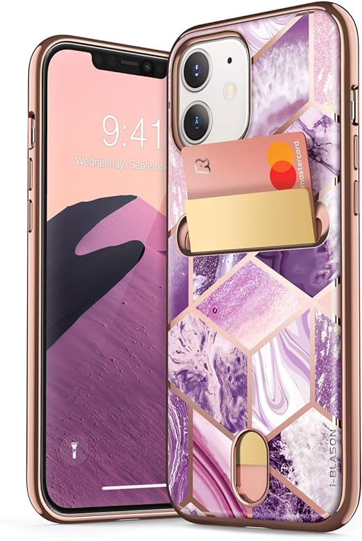 i-Blason Cosmo Wallet Slim Designer Wallet Case for iPhone 12 Mini (2020), 5.4", Ameth