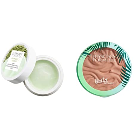 Physicians Formula The Perfect Matcha 3-in-1 Melting Cleansing Balm, 1.4 Ounce with Murumuru Butter Bronzer, 0.38 Ounce